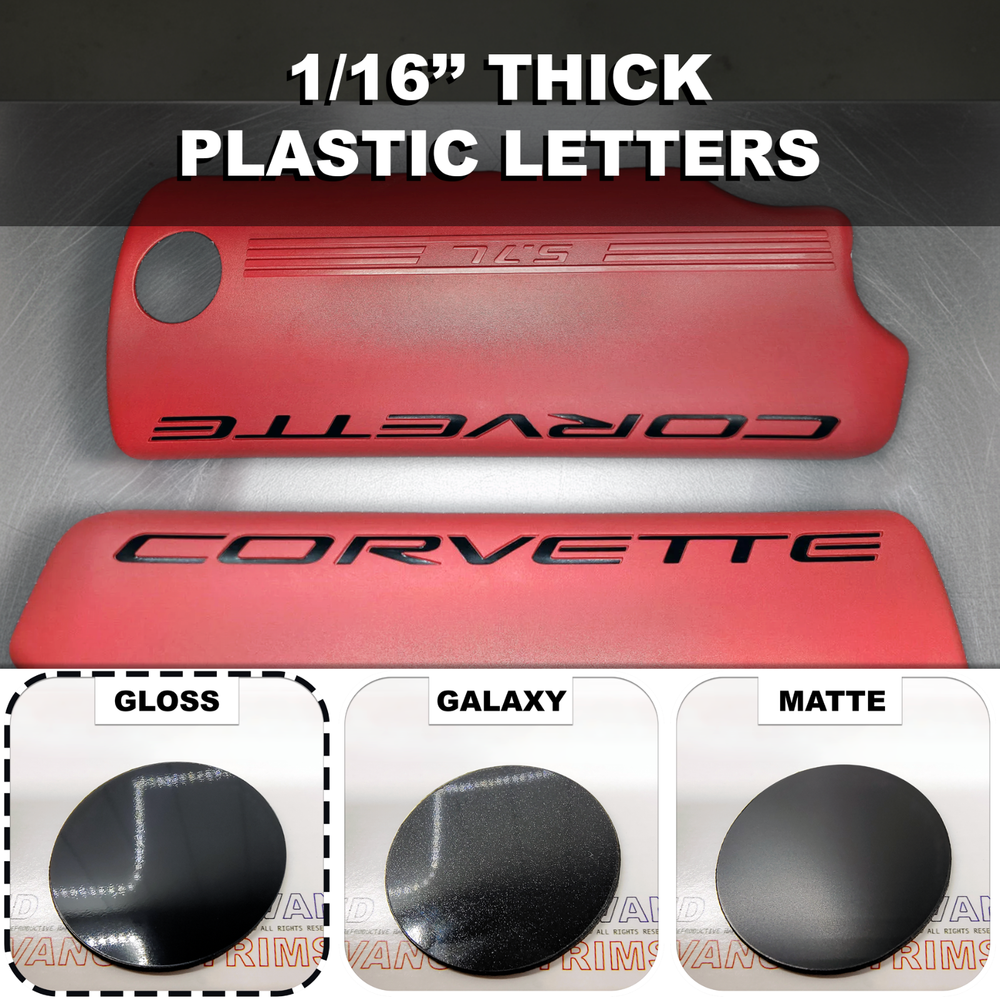 Plastic Letter Inlays Corvette C5 Fuel Rail Engine Covers 97-04 LS1 LS6 GLOSS