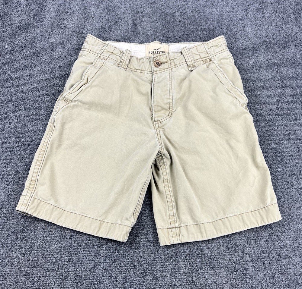 Hollister Shorts Men's 30 Beige Chino Flat Front Casual Preppy Y2K