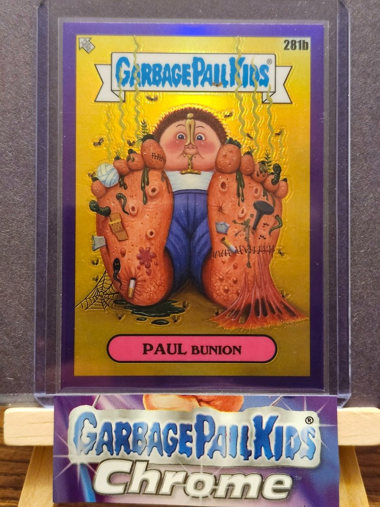 Garbage Pail Kids Chrome 7 Paul Bunyan 281b Purple Refractor Rare Trading Card