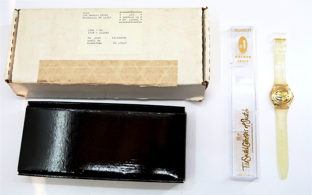 Swatch Golden Jelly 1991 Limited Edition Watch Set with COA NOS