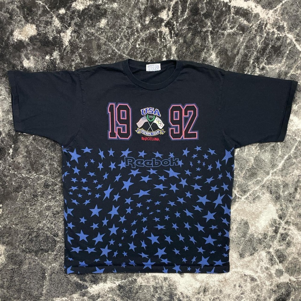 Vintage Olympics Shirt Mens XL Reebok Dream Team 1992 Barcelona All Over Print