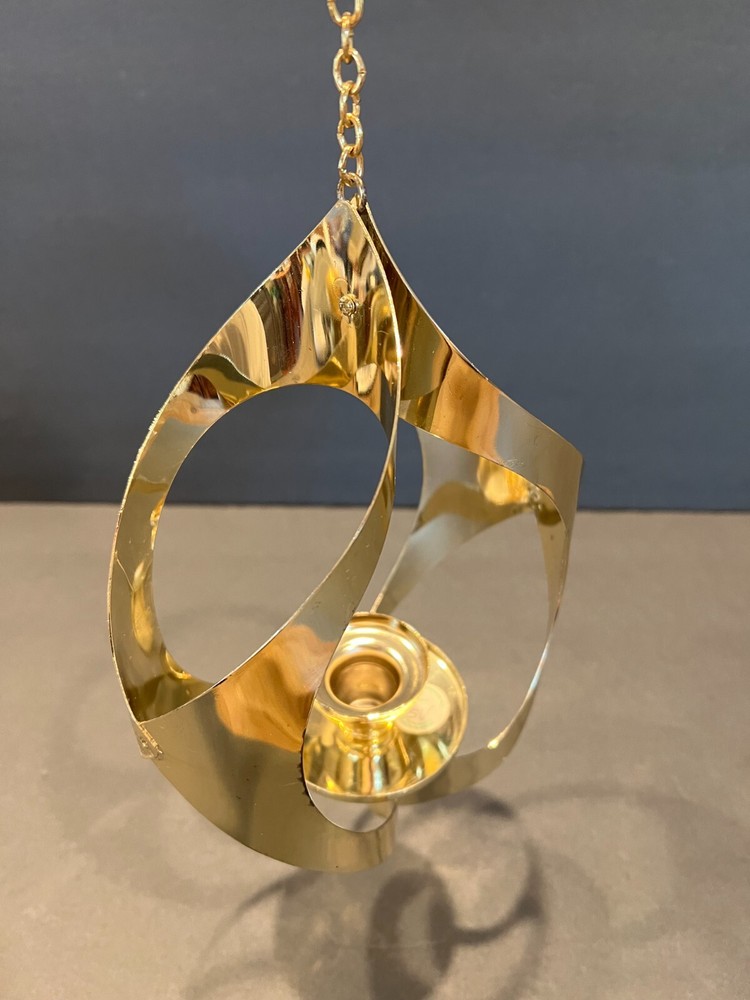 Mid Century Modern MCM Hanging Metal Candle Holder Marked Mascot Pat. Pending US