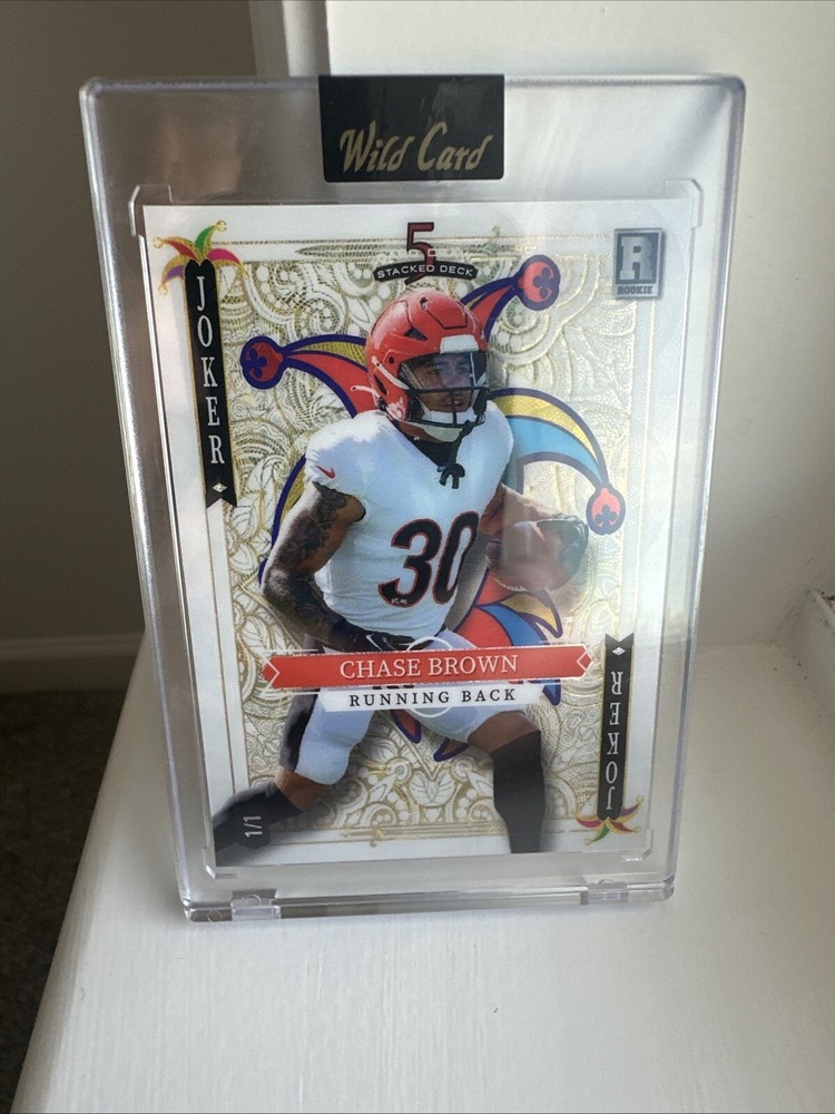 2023 Wild Card 5 Card Draw Stacked Deck Chase Brown White Joker 1/1- Bengals