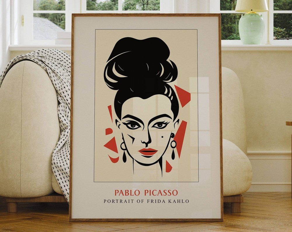 Portrait Of Frida Kahlo By Pablo Picasso Frida Khalo Print Abstract Art Picasso