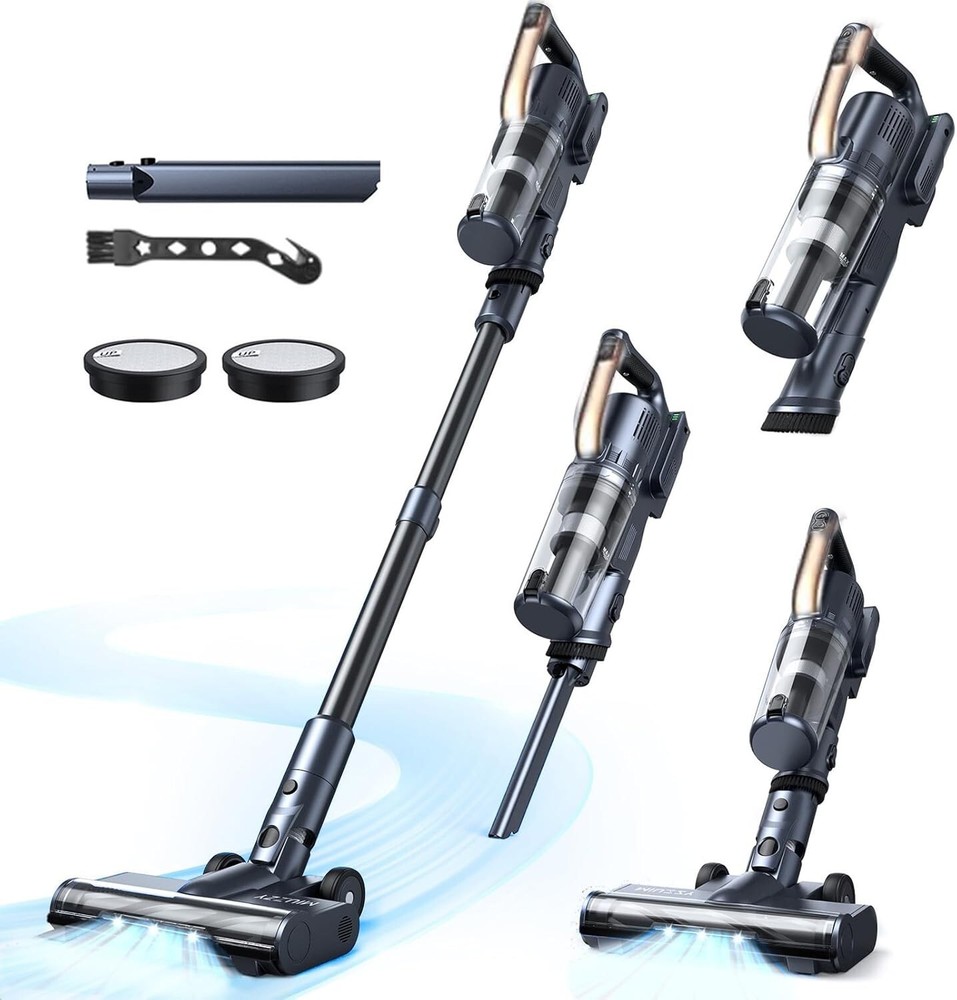 MIUZZY Lightweight Cordless Vacuum, Up to 50 Minutes, Self-Standing