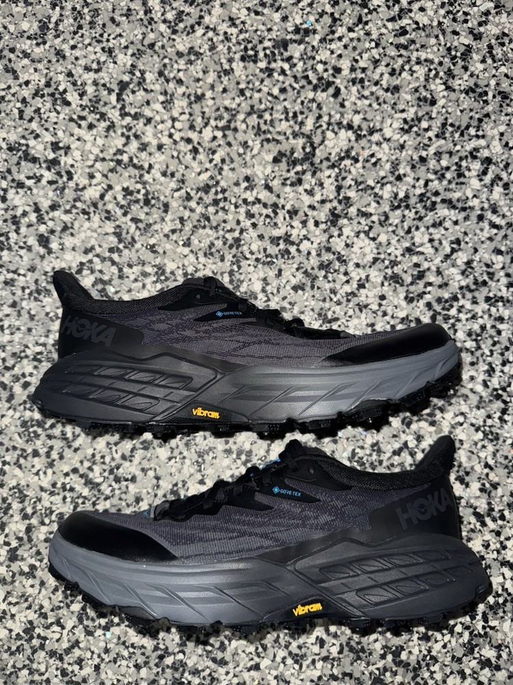 Hoka Speedgoat 5 GTX GoreTex Spike 1133550 Mens Black Shoes 9-9.5D Brand New