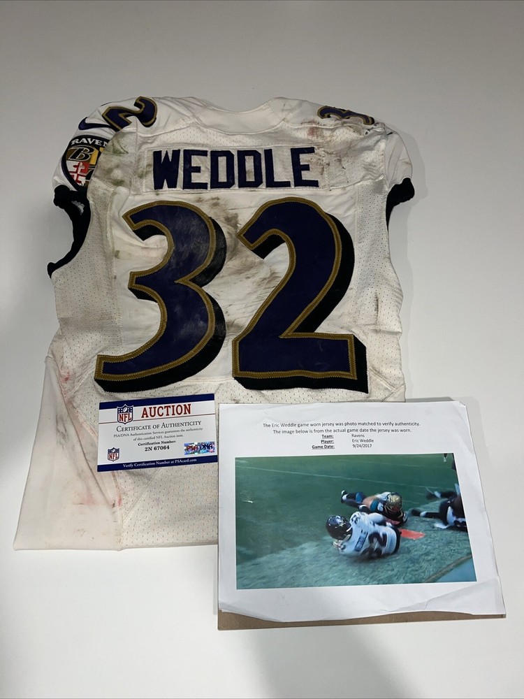 Eric Weddle Game Worn Ravens Jersey 9/24/2017 Photo matched