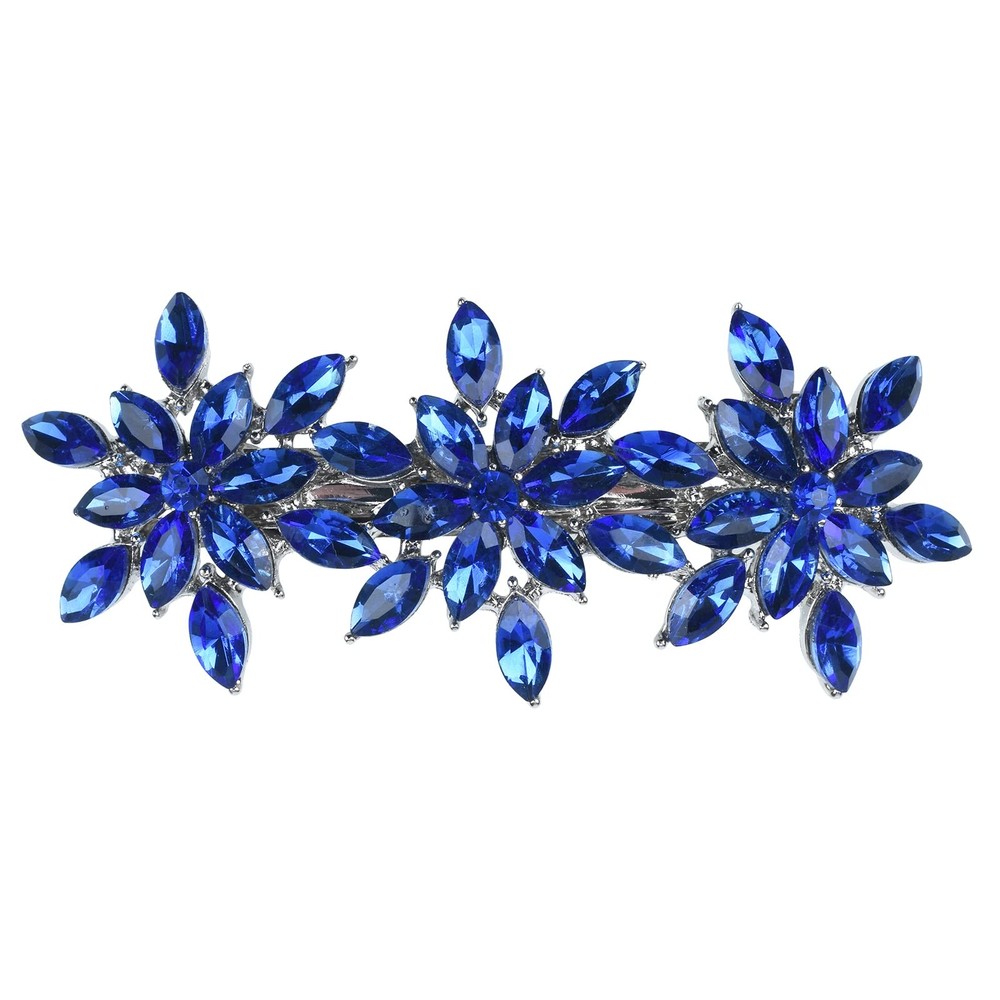 Austrian Crystal Rhinestone Hair Clips Sparkly White Barrettes for Women