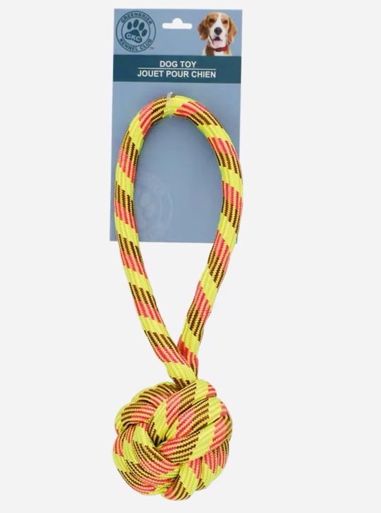 Poly Rope Ball Toy with Handles Interactive Heavy Duty All Kind Of Dogs Colorful