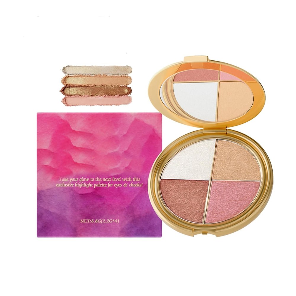 Glow Wardrobe Palette, Highlighting Eye & Cheek Palette - Rich Glow Shades