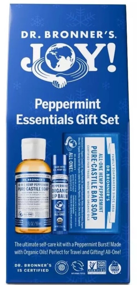 Dr. Bronner's Bar + Lip Balm Gift Set - Peppermint - 2oz