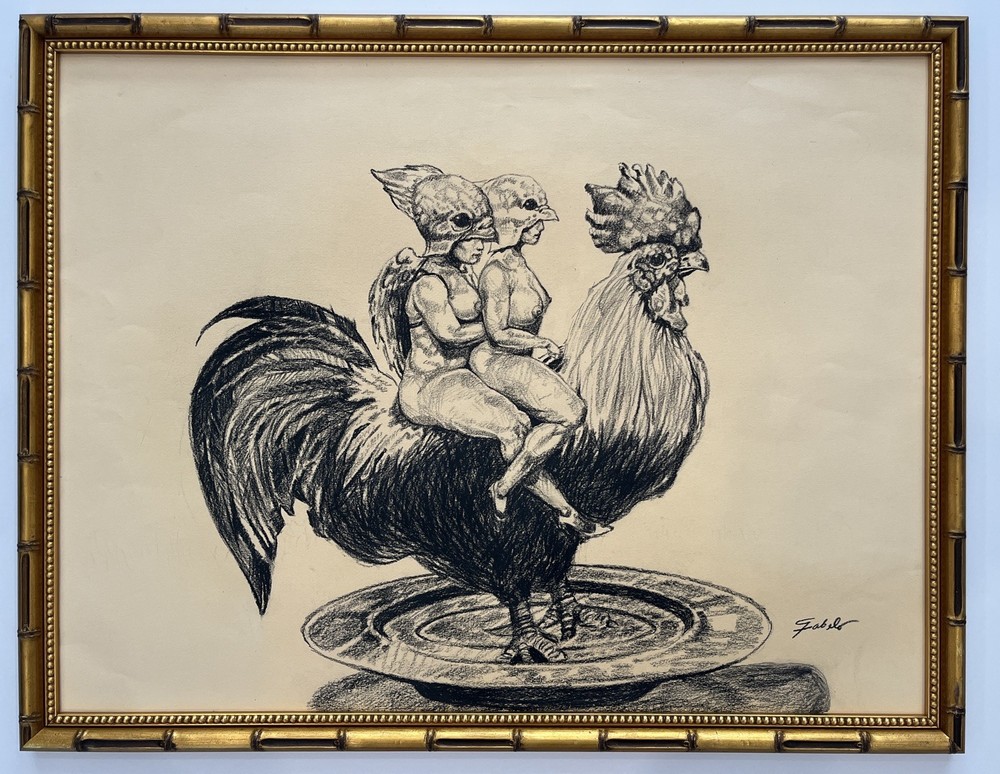 Roberto Fabelo Graphite On Paper (1950) Attribute Art  painting  framed