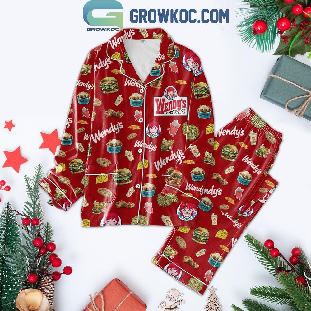 Wendys Yummy Time Christmas Polyester Pajama Set for Kids  