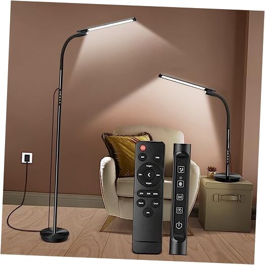 Modern LED Floor Lamp with Night Light & 5 Color Options for Living Room