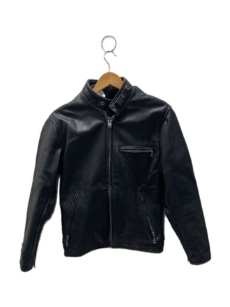 Schott Single Riders Jacket/36/Leather/Blk/Plain// 7712