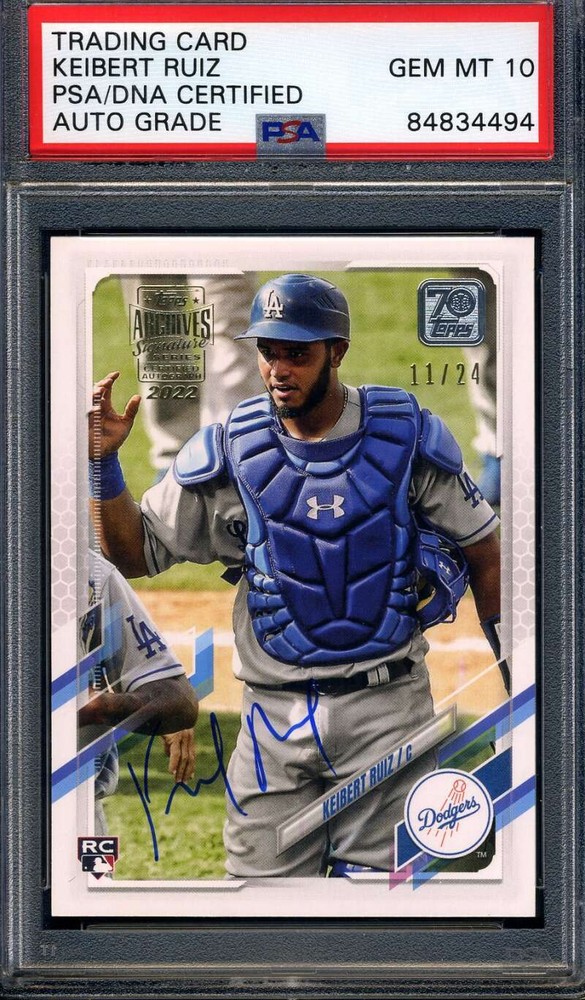 Keibert Ruiz Gem Mint 10 PSA DNA Signed 2021 Topps Archives  Autograph