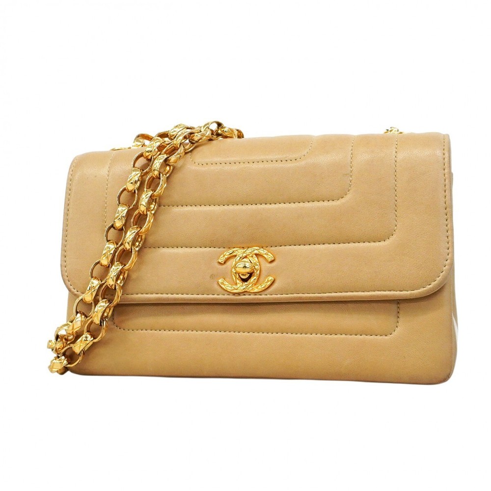 Chanel Lambskin Leather Chain Strap Shoulder Bag 464757  