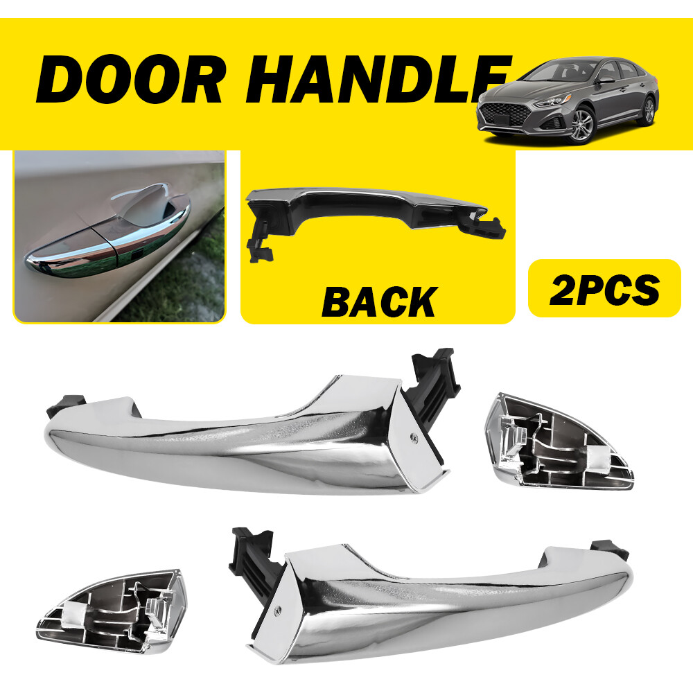 Exterior Door Handles Chrome Rear Left for Right Side Sonata Hyundai 2015-2018