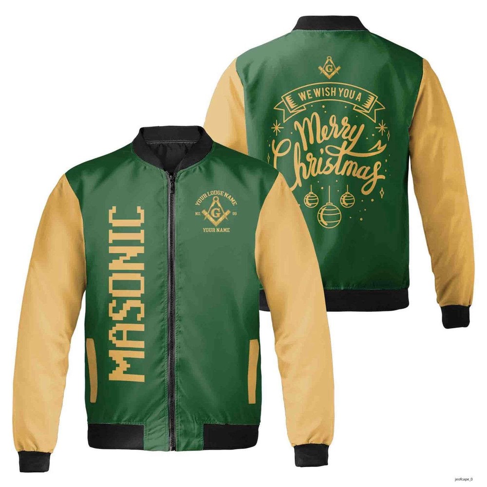 Custom Freemasonry Bomber Jacket for Christmas S-5XL Sizes  