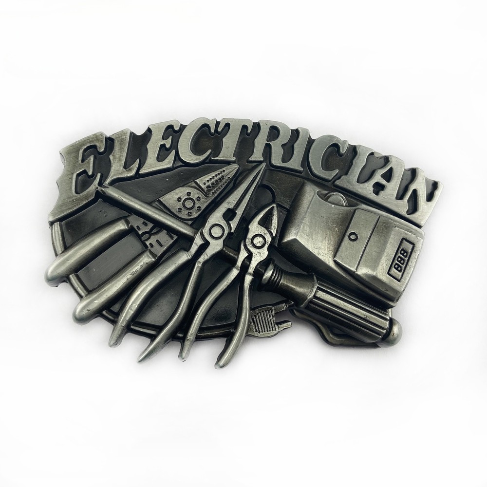 Western Belt Buckle for Men & Women Cowboy Vintage Style Metal Electrician Tools