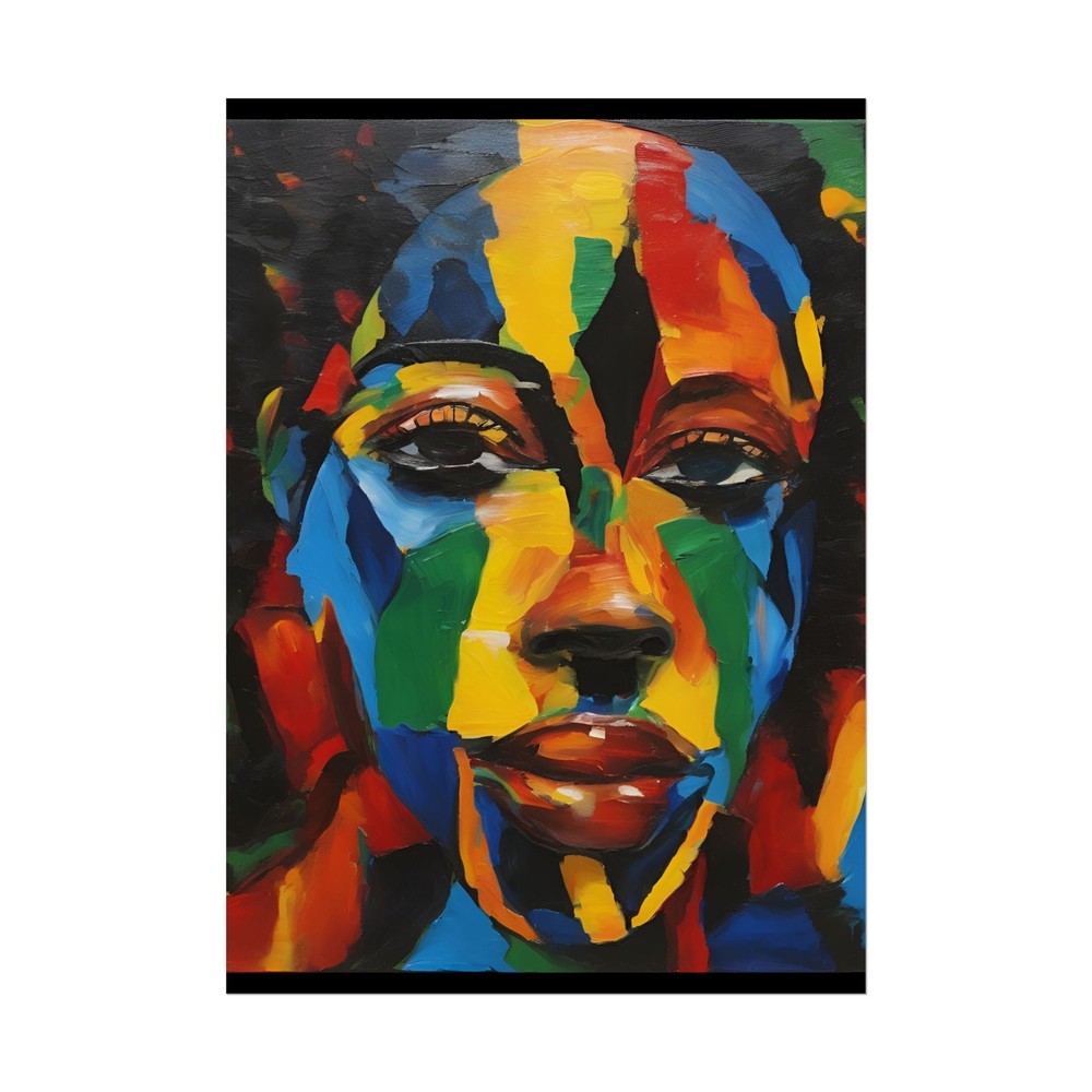 Abstract Oil Painting Rolled Poster Female Face Art Print Home Decor Gift