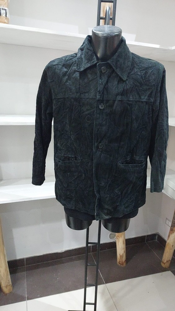 Used Leather Jacket Men Black Size M PGC172PI
