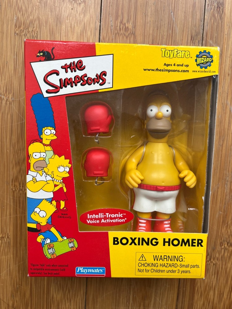 BNIB PLAYMATES INTERACTIVE THE SIMPSONS BOXING HOMER EXCLUSIVE ACTION FIGURE WOS