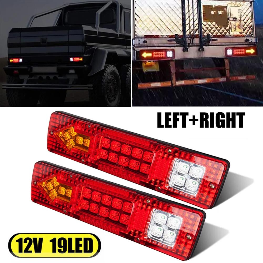 Utility Trailer LED Tail Light Kit Stop Rear Brake Turn Indicator Truck Lamps 2x