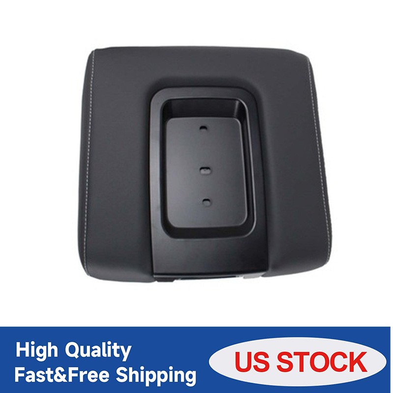 Front Center Seat Black Leather Armrest Lid For Chevrolet Silverado GMC Sierra