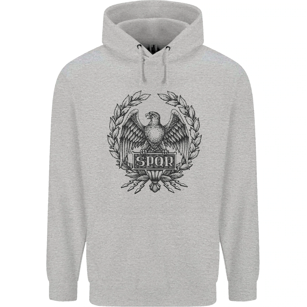 SPQR Roman Emblem Gym Training Top Mens 80% Cotton Hoodie