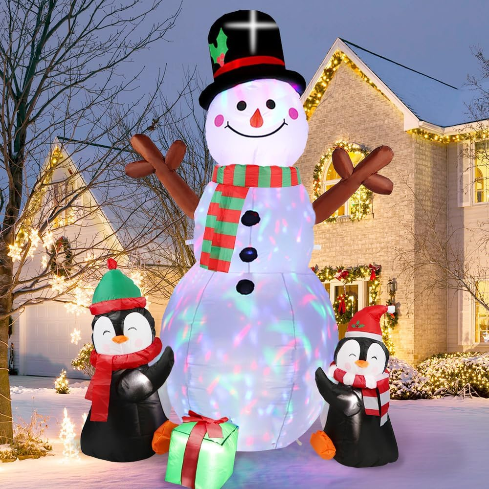 183cm Inflatable Christmas Decoration Outdoor Snowman Inflatable with Penguin Decoration