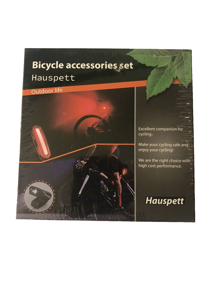 Hauspett 5-in-1 Bike Accessories Set with LED Lights Bell Lock and Phone Mount for Outdoor Cycling