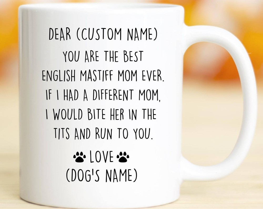 English Mastiff Mom Custom Gifts for Birthday Christmas and Valentines