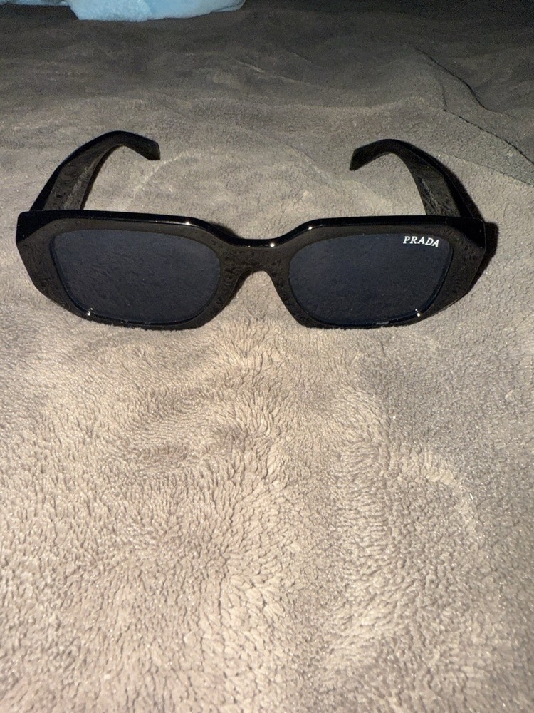 Prada Womens Sunglasses with Black Frame and Dark Grey Lens