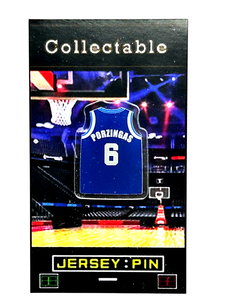 Dallas Mavericks Kristaps Porzingis jersey lapel pin - classic NBA collectible
