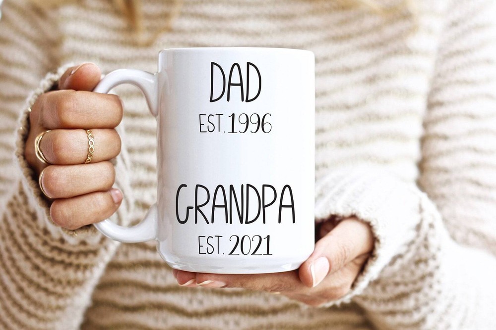 Dad Est. To Grandpa Est. Coffee Mug For Grandpa To Be Gift For Grandpa Pregnancy