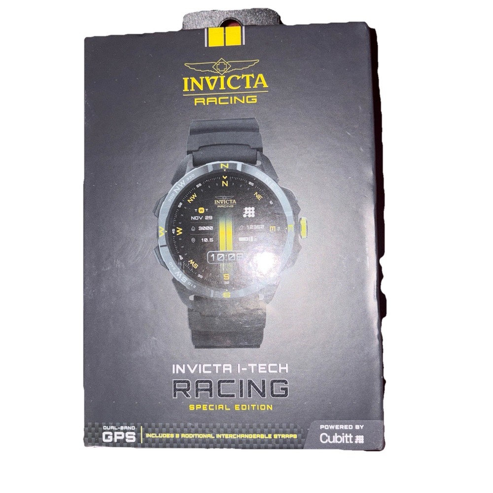 Invicta Racing I-Tech 011 Smart Watch Dual-band GPS AI Voice Black/White/Yellow