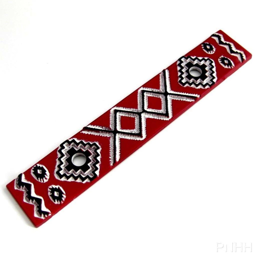 Southwest Handpainted Red Black White Backplate for 3-Inch Cabinet Handle Pull