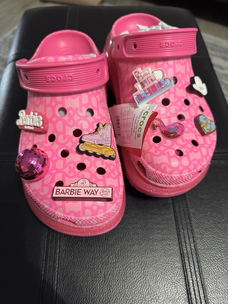 Crocs Classic Barbie The Movie Electric Pink Mega Crush Clog Size 7W/5M LIMITED