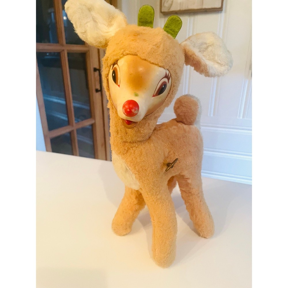 Vintage 1939 Gund Rudolph the Red Nosed Reindeer Rubber Faced Musical