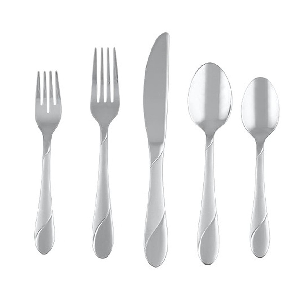 Silversmiths Swirl Sand 20-Piece Stainless Steel Flatware Set