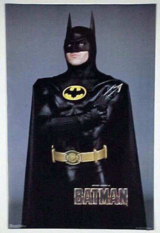 1989 Batman Movie Poster Michael Keaton Tim Burton Unused Rolled Gun #1518 VTG