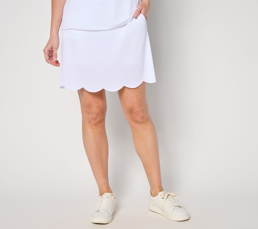 Susan Graver Women's Petite Skirt PM Liquid Knit Skort Pockets Rose Pink A690990