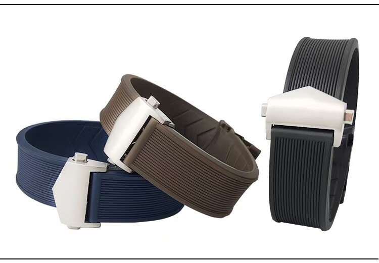 21mm Rubber Watch Band Strap Compatible with Tag Heuer Carrera Aquaracer in Black or Blue