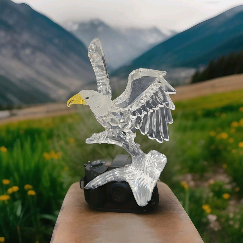 SWAROVSKI Silver Crystal Figurine Bald Eagle 248003 COMPLETE