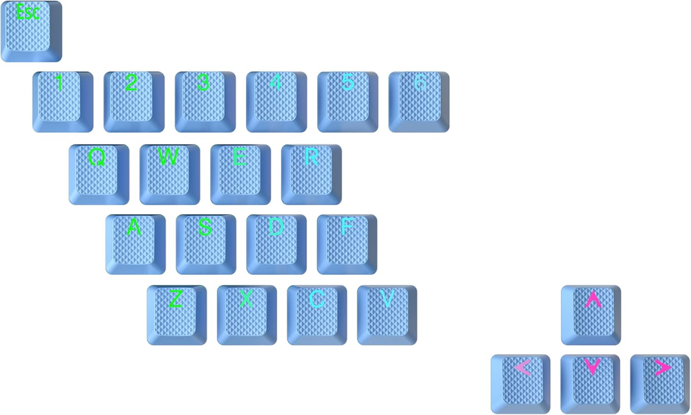 Rubber Keycap Set: Double Shot Translucent OEM Profile for Mechanical Gaming Keyboards