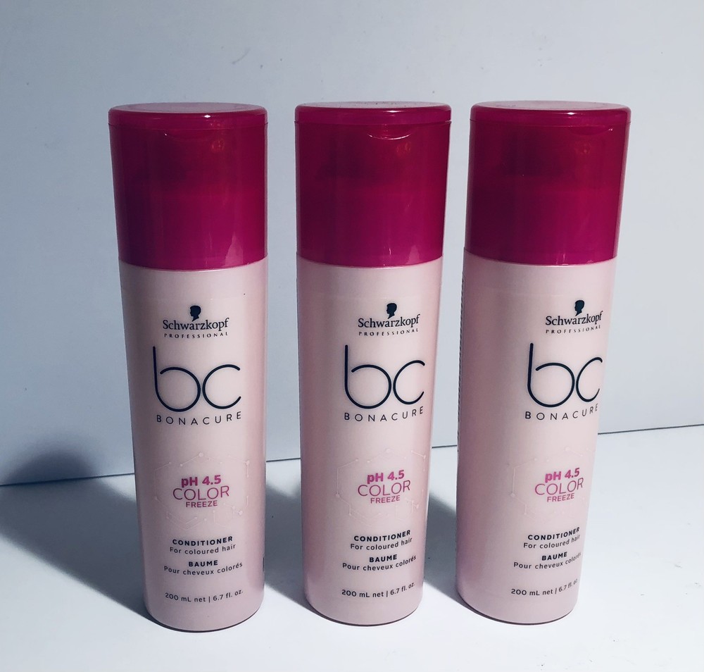 3 Pack Schwarzkopf BC Bonacure Color Freeze Conditioner For Colored Hair 6.8 oz