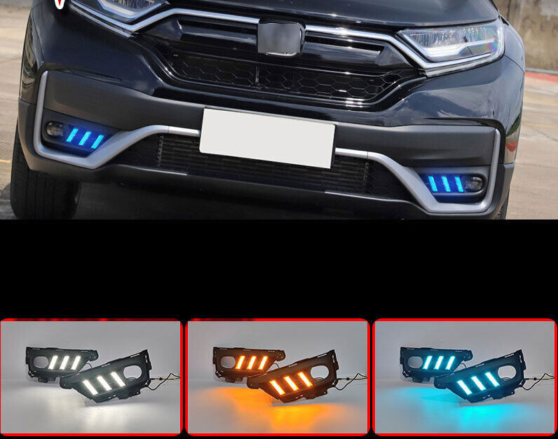 For Honda CRV CR-V 2020-2022 LED DRL Front Fog Light Turn Signal Daytime Lamp 2P