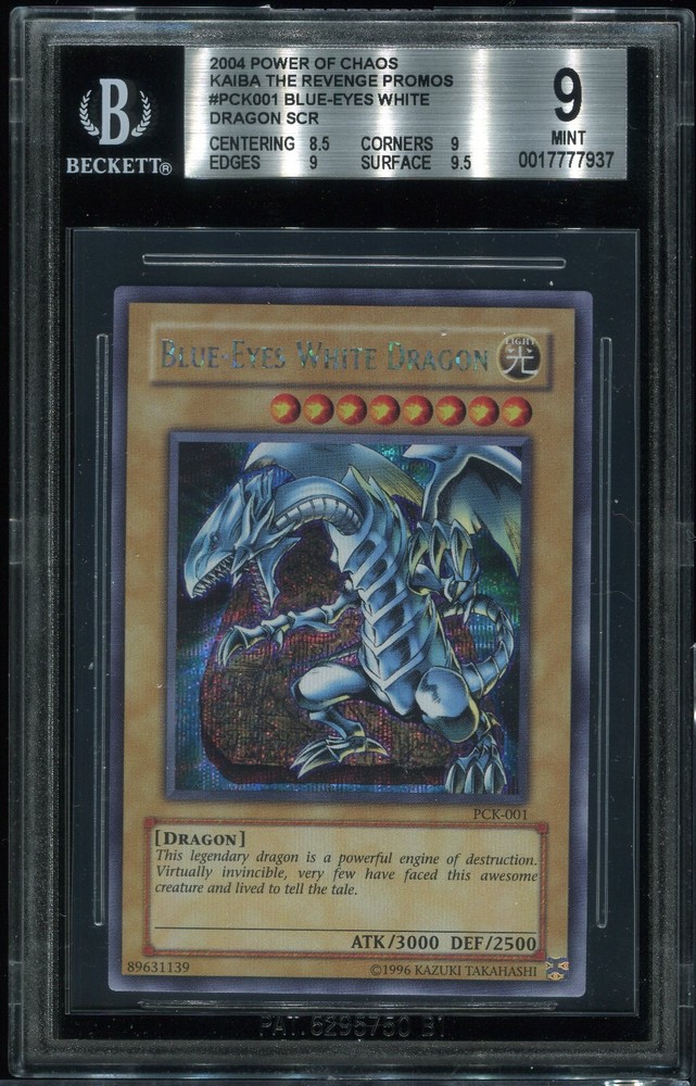 Blue-Eyes White Dragon PCK-001 BGS 9 Power Of Chaos Yugioh Rare Promo POP 7  