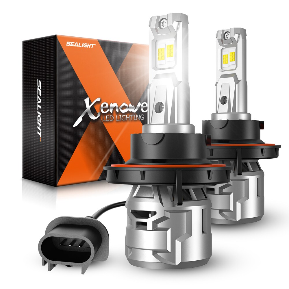 Pair X5 SEALIGHT H13 High Low Beam Bulbs Kit LED Headlight W/Bulbs White Light